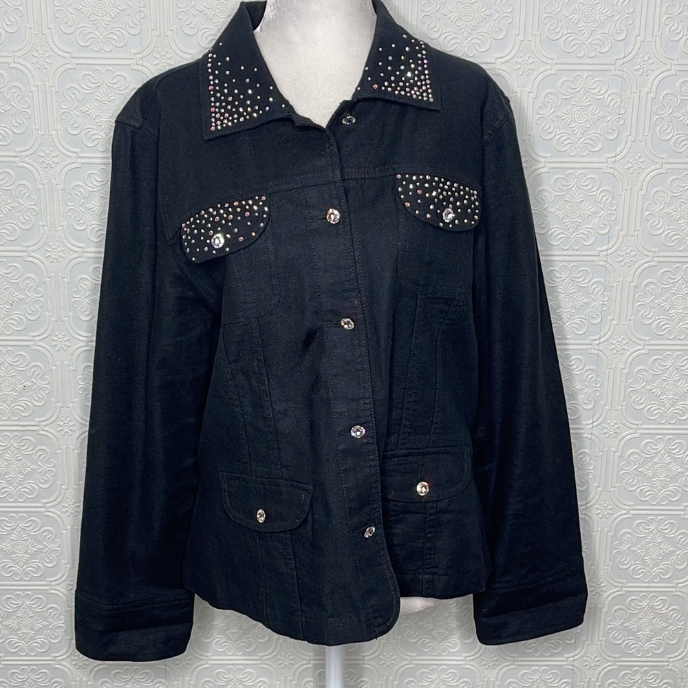Christine Alexander Black Crystal Studded Jacket